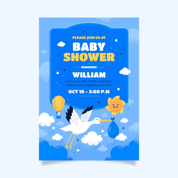 hand drawn baby shower  poster