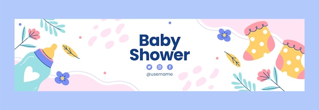 Free vector hand drawn baby shower  twitch banner