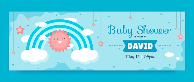 Free vector hand drawn baby shower twitter header