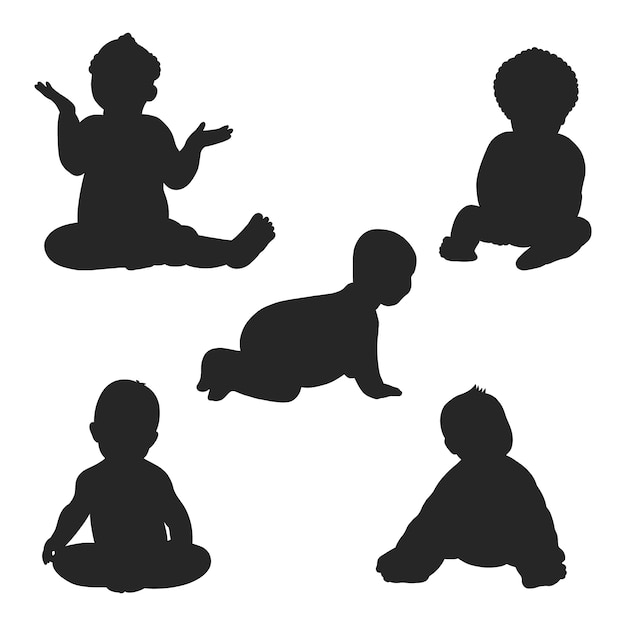 Free vector hand drawn baby silhouette