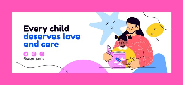 Hand drawn babysitting job facebook cover