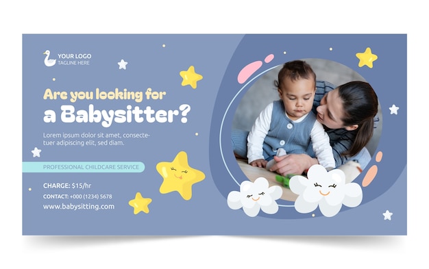 Free Vector Hand drawn babysitting template Free Vector Hand drawn babysitting template