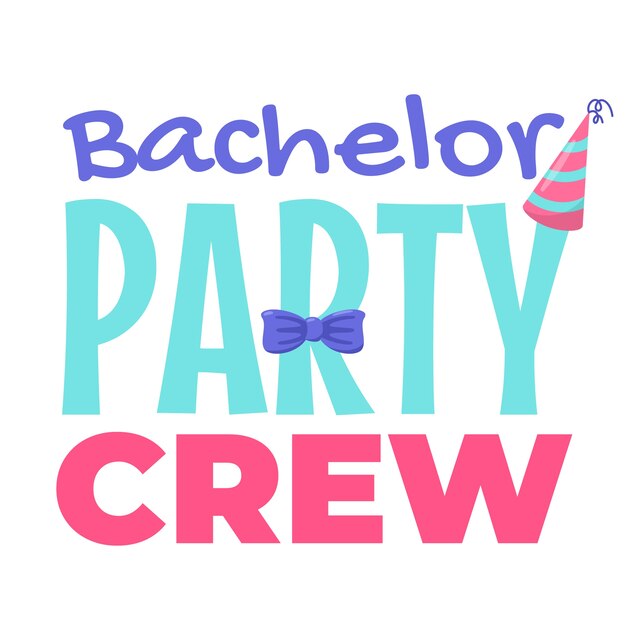 Free vector hand drawn bachelor party text illustration