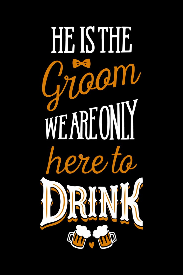 Free Vector hand drawn bachelor party text illustration