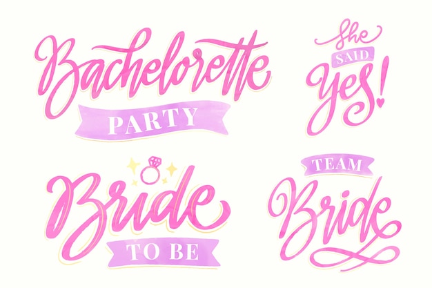 Free vector hand drawn bachelorette letterings design