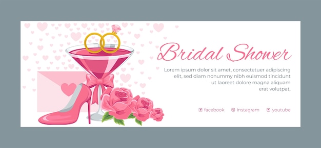 Free vector hand drawn bachelorette party facebook cover template