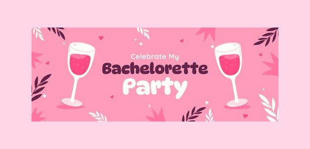 Hand drawn bachelorette party facebook cover template