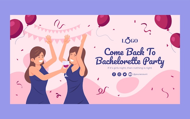 Free vector hand drawn bachelorette party facebook post template