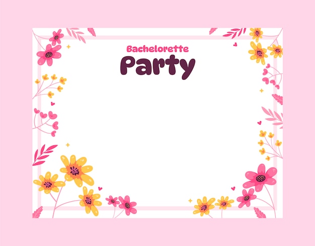 Free vector hand drawn bachelorette party photocall template