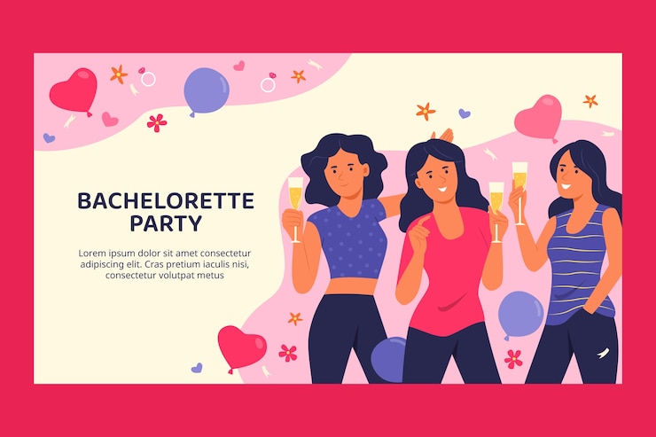 Free Vector hand drawn bachelorette party twitch background