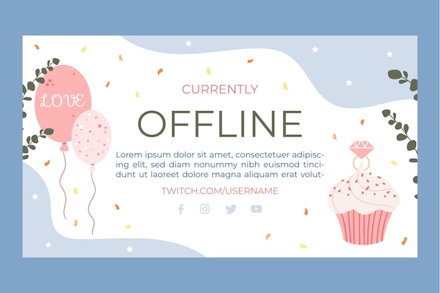 Free vector hand drawn bachelorette party twitch background