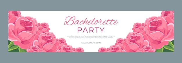 Free vector hand drawn bachelorette party twitch banner template