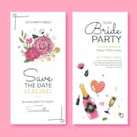 Free vector hand drawn bachelorette party vertical banner