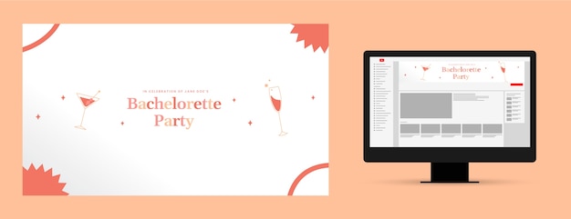 Free vector hand drawn bachelorette party youtube channel art