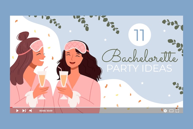 Hand drawn bachelorette party youtube thumbnail