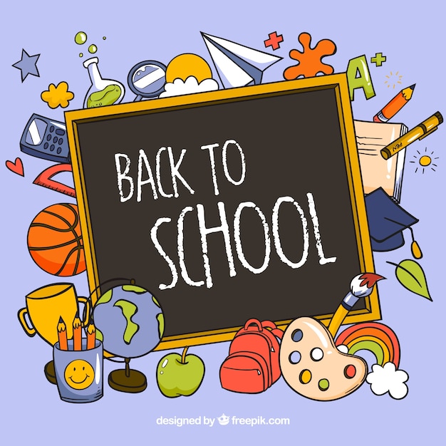 Hand drawn back to school background