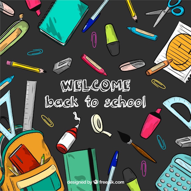 Hand drawn back to school background