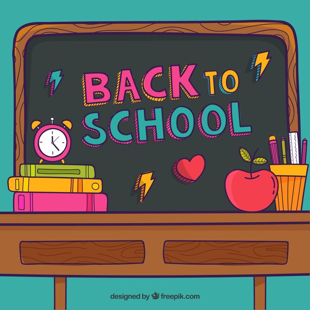 Hand drawn back to school background