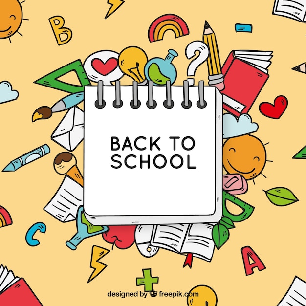 Hand drawn back to school background