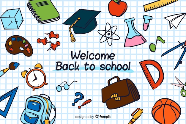 Free vector hand drawn back to school background