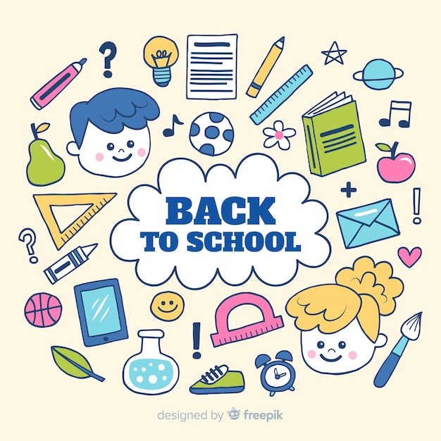 Hand drawn back to school background