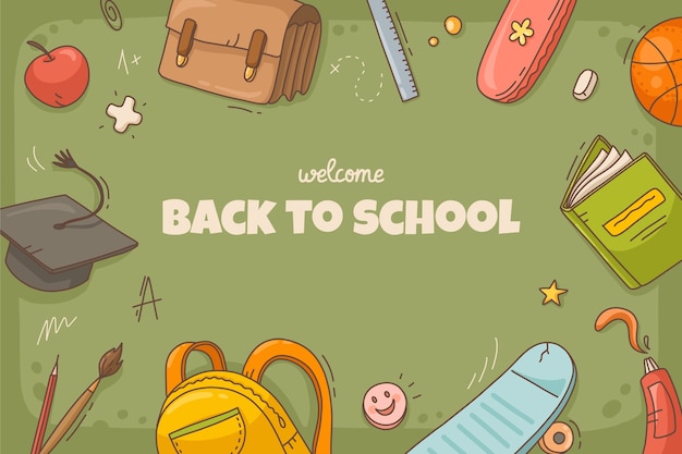 Hand drawn back to school background