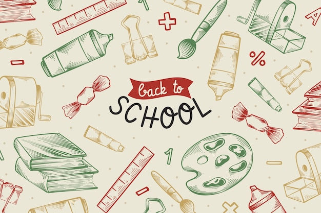 Hand drawn back to school background