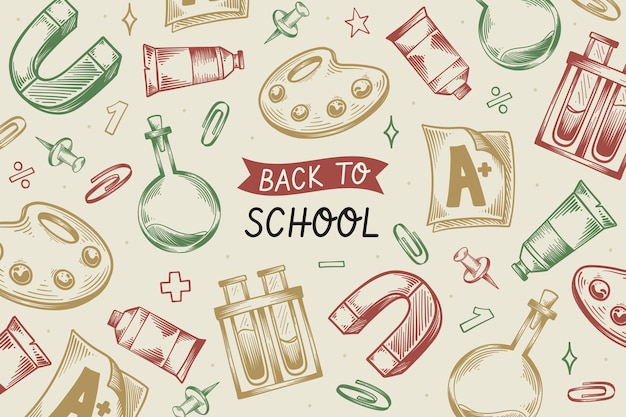 Free Vector hand drawn back to school background