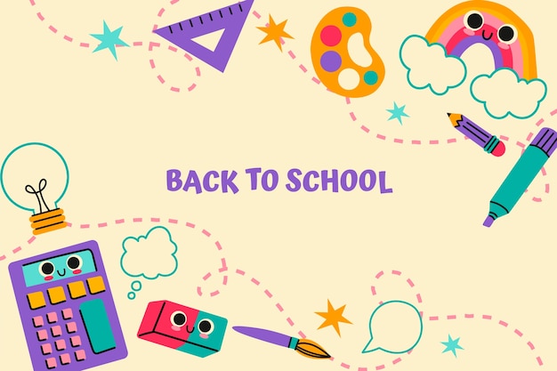 Hand drawn back to school background