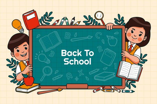 Hand drawn back to school background