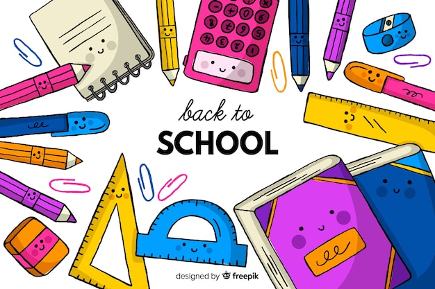 Hand drawn back to school background