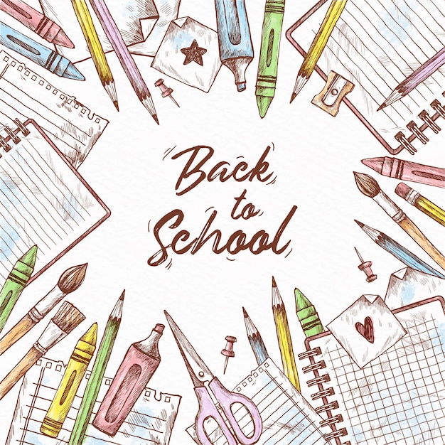 Hand drawn back to school background