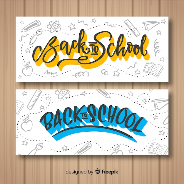 Free vector hand drawn back to school banners