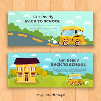 Hand drawn back to school banners