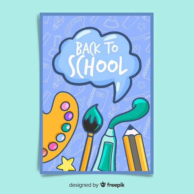 Hand drawn back to school card template