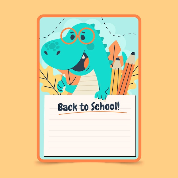 Hand drawn back to school card template