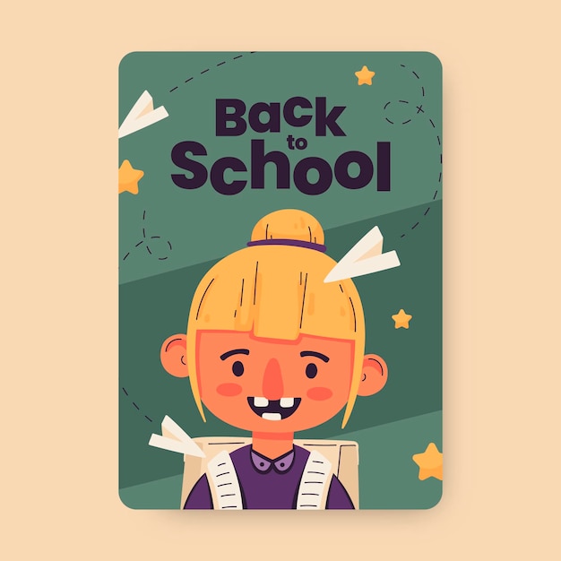 Hand drawn back to school card template