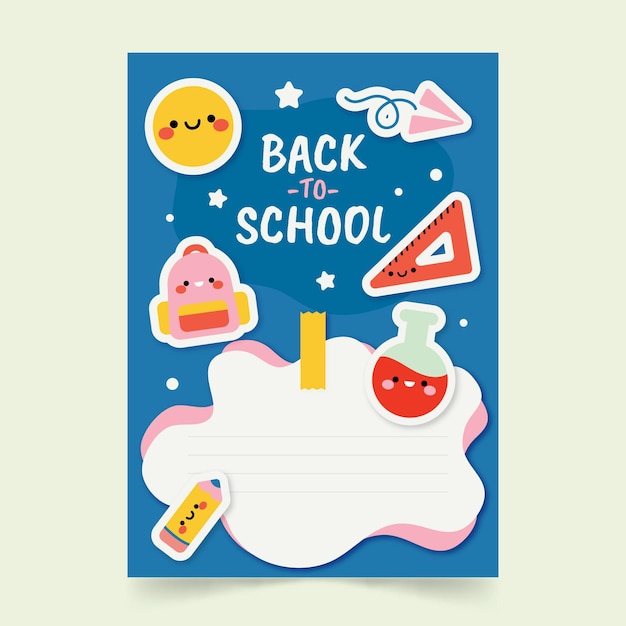 Free vector hand drawn back to school card template