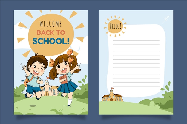 Disegnato a mano al modello di carta della scuola school