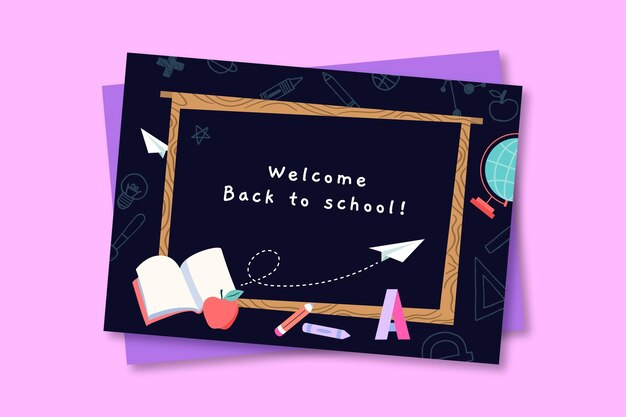 Hand drawn back to school card template