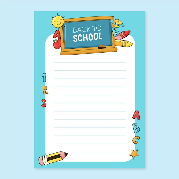 Free vector hand drawn back to school card template