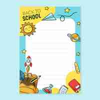 Free vector hand drawn back to school card template