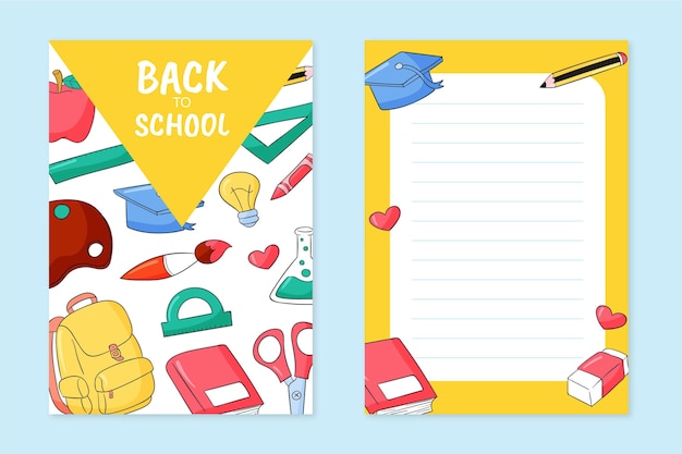 Free vector hand drawn back to school card template