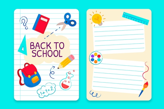 Free vector hand drawn back to school card template