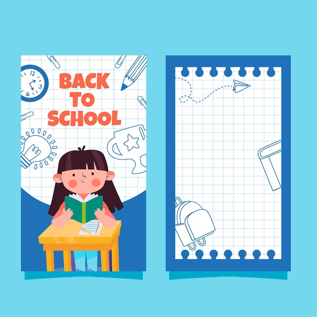 Free vector hand drawn back to school card template