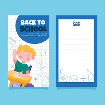 Hand drawn back to school card template