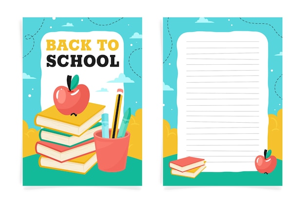 Hand drawn back to school card template