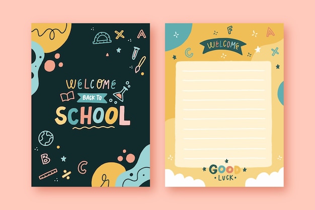 Hand drawn back to school card template