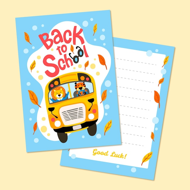 Hand drawn back to school card template