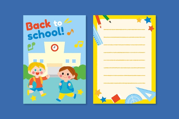 Free vector hand drawn back to school card template